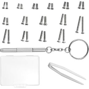 PTSLKHN Eyeglass Repair Kit with Screws, 15 Types Screws for Eyeglasses - Frame Screws, Hinge Screws, Nose Pads Screws - Essential Eye Glasses Repairing Kit Tool