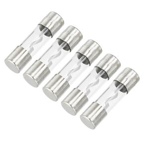 5 Pcs 10x38mm 0.39x1.50 Inch 30A Universal AGU Glass Fuse - Car Fuse Tube Power Safety Protect Glass Tube - Metal Silver Tone