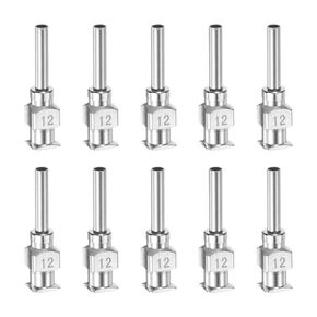 10pcs 18Gauge Stainless Steel Dispensing Needles, 1/2" All Metal Glue Needle Tube Blunt Tips Luer Lock for Thick Liquids, Ink, Glue, Lab Use