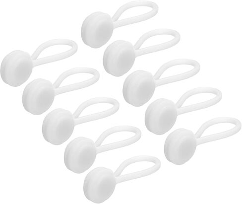 MECCANIXITY Magnetic Cable Clips 4.3 Inch x 0.6 Inch White Magnetic Cord Organizer Cable Ties Reusable Twist Ties for Home, Kitchen, Office, 10 Pcs in Saudi Arabia