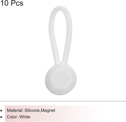 MECCANIXITY Magnetic Cable Clips 4.3 Inch x 0.6 Inch White Magnetic Cord Organizer Cable Ties Reusable Twist Ties for Home, Kitchen, Office, 10 Pcs in Saudi Arabia
