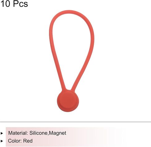 MECCANIXITY Magnetic Cable Clips 4.3 Inch x 0.6 Inch White Magnetic Cord Organizer Cable Ties Reusable Twist Ties for Home, Kitchen, Office, 10 Pcs in Saudi Arabia