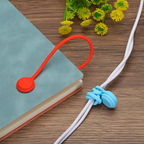 MECCANIXITY Magnetic Cable Clips 4.3 Inch x 0.6 Inch White Magnetic Cord Organizer Cable Ties Reusable Twist Ties for Home, Kitchen, Office, 10 Pcs in Saudi Arabia
