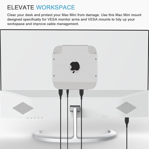 حامل شاشة Mac Mini Vesa Mount، مادة الألومنيوم IFCASE خلف الشاشة، ذراع الشاشة حامل تثبيت VESA لجهاز Mac Mini 2010 إلى 2023 M2 Pro (أسود) in Kuwait