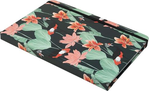 Beatrix & Luca College ruled bound notebook, 160 page lined journal, 5.8 x 8.3 inches, lay flat with bookmark and elastic band (teal pink floral) in Saudi Arabia