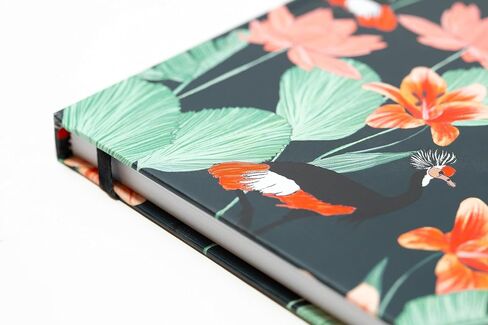 Beatrix & Luca College ruled bound notebook, 160 page lined journal, 5.8 x 8.3 inches, lay flat with bookmark and elastic band (teal pink floral) in Saudi Arabia