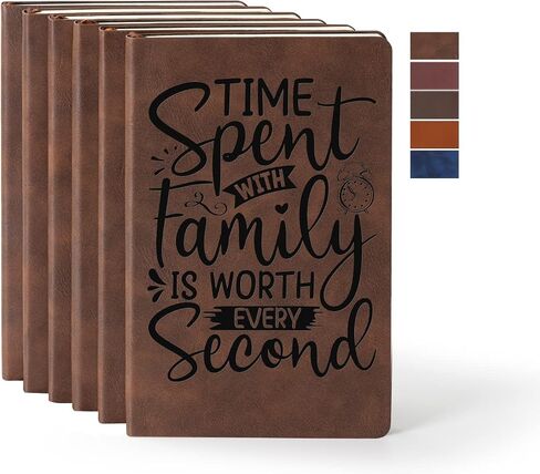 PYD Life 6 Pack Leather Notebooks A5 Journal Lined Blanks 5.8" x 8.3" Yellow Brown for Xtool Laser Engraving DIY Crafting,Notebooks for Work School Women Men 200 Pages in Saudi Arabia