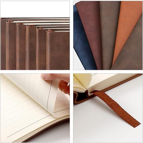 PYD Life 6 Pack Leather Notebooks A5 Journal Lined Blanks 5.8" x 8.3" Yellow Brown for Xtool Laser Engraving DIY Crafting,Notebooks for Work School Women Men 200 Pages in Saudi Arabia