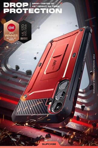 حافظة SUPCASE لهاتف Samsung Galaxy S23 FE مع حامل ومشبك حزام، [Unicorn Beetle Pro] [واقي شاشة مدمج] [حماية من الدرجة العسكرية] حافظة هاتف متينة شديدة التحمل لهاتف Galaxy S23 FE، أسود in Saudi Arabia