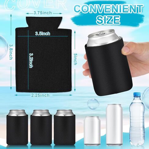 60 Pieces Beer Can Coolers with Sublimation Paper, Heat Tape for Sublimation, PTFE Sheet Foam Sleeves Plain Soft Insulated Blanks for Soda, Beer, Water Bottles, Wedding Favors and Gifts (White) in Saudi Arabia