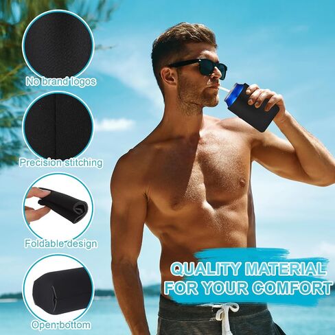 60 Pieces Beer Can Coolers with Sublimation Paper, Heat Tape for Sublimation, PTFE Sheet Foam Sleeves Plain Soft Insulated Blanks for Soda, Beer, Water Bottles, Wedding Favors and Gifts (White) in Saudi Arabia