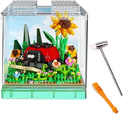 Flower & Insect Bouquets Building Toys - 801 PCS Bee Micro Building Blocks Kit with Dust Cover, Preserved Flower Home Decor Christmas New Year Birthday Great Gift for Mom/Lover/Women (Bee) in Saudi Arabia