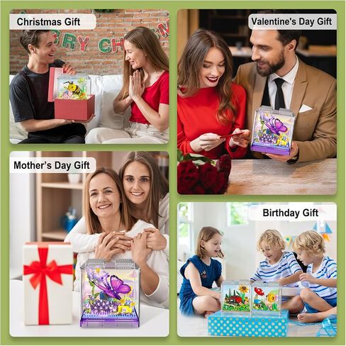 Flower & Insect Bouquets Building Toys - 801 PCS Bee Micro Building Blocks Kit with Dust Cover, Preserved Flower Home Decor Christmas New Year Birthday Great Gift for Mom/Lover/Women (Bee) in Saudi Arabia
