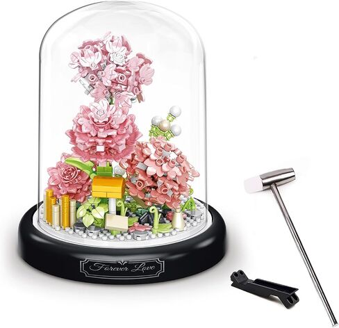 Flower & Insect Bouquets Building Toys - 801 PCS Bee Micro Building Blocks Kit with Dust Cover, Preserved Flower Home Decor Christmas New Year Birthday Great Gift for Mom/Lover/Women (Bee) in Saudi Arabia