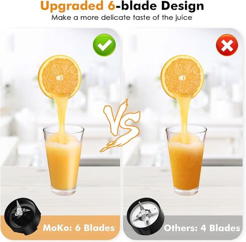MoKo 700W Smoothie Blender, Personal Blender for Shakes and Smoothies, Retro Countertop Blender and Grinder for Kitchen with 6 Blades,BPA Free, with 2 Speeds and Pulse for Smoothies and Shakes, White in Saudi Arabia
