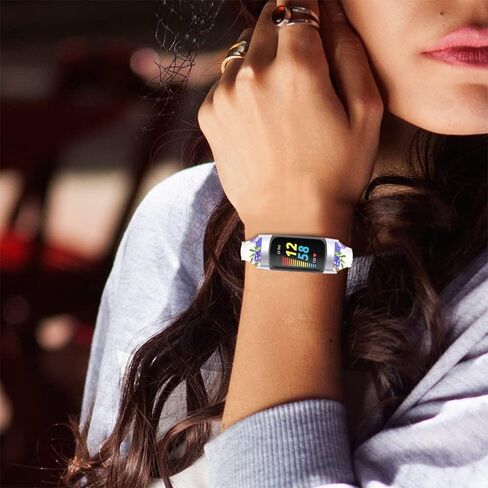 FitTurn WatchBand متوافق مع Fitbit Charge 6/Charge 5 حزام جلدي ضيق فاخر من الجلد الطبيعي بديل حزام المعصم الرياضي للرجال والنساء ملحقات الفرقة لتعقب Charge 6/Charge 5 in Kuwait