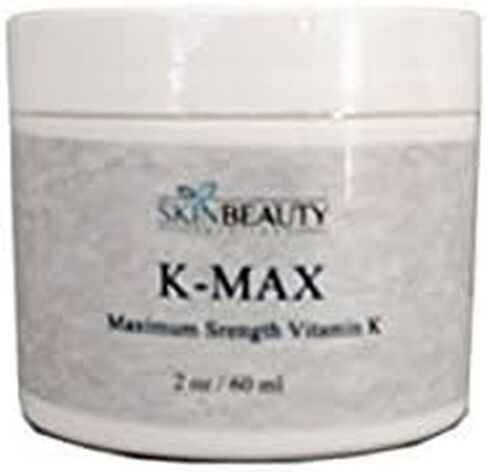 K MAX- Maximim Strength Vitamin K 5% Cream for Stretch Marks, Spider Veins, Acne Scars, Broken Capillaries, Rosacea, Puffy Dark Eye Circles, bruises- Works on Legs, Arms, Face, Nose (2oz) in Saudi Arabia