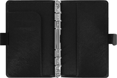 منظم Filofax Saffiano، حجم شخصي صغير، أسود - محبب متقاطع، مظهر جلدي، ست حلقات، مذكرات تقويم أسبوعية للعرض، متعدد اللغات، 2024 (C022469-24) in Saudi Arabia