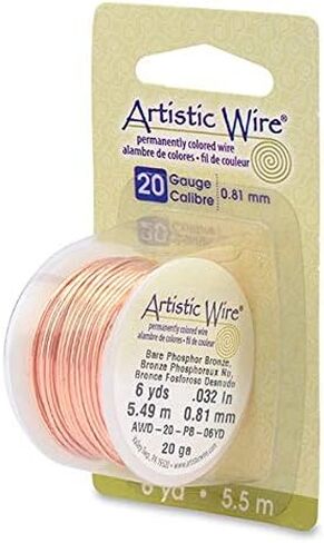 سلك فني، سلك حرفي برونزي بسمك 20 قياس، بكرة بطول 6 ياردات، برونز فوسفور عاري in Kuwait