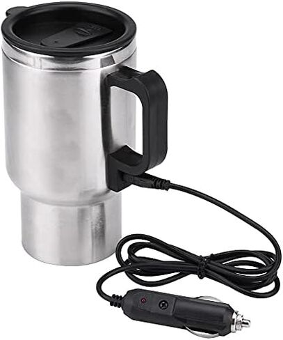 GOTOTOP Car Heating Cup 12V 450ML Electric Car Kettle Portable Stainless Steel Cigarette Lighter Heating Drinking Cup Heated Travel Mug Electric Travel Thermoses for Heating Water Coffee Milk Tea in Saudi Arabia