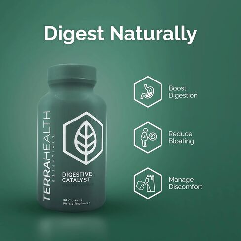 Terra Health Essentials Digestive Catalyst | Reduce IBS | Amylase, Protease & Glucoamylase (1 Bottle, 60 Capsules) in Saudi Arabia