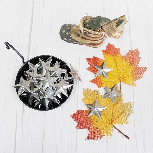 ARTGIFTHOU ديكور نجوم فضية مجلفنة. نجمة الحظيرة المعدنية الصغيرة البدائية للزينة اليدوية، 2 بوصة، مجموعة من 55 قطعة in Kuwait