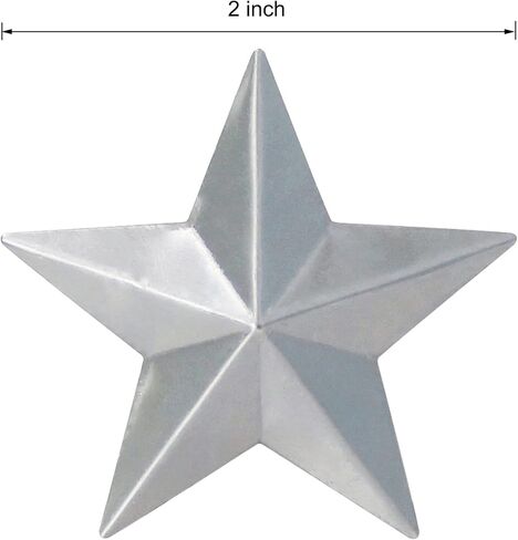 ARTGIFTHOU ديكور نجوم فضية مجلفنة. نجمة الحظيرة المعدنية الصغيرة البدائية للزينة اليدوية، 2 بوصة، مجموعة من 55 قطعة in Kuwait