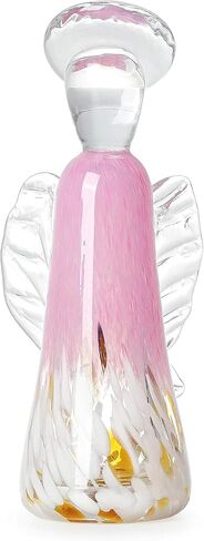 LONGWIN الوردي كريستال الجارديان الملاك التماثيل اليد الزجاج المنفوخ تمثال الملاك ثقالة الورق تحصيل التماثيل الملاك الهدايا للنساء فن الزجاج ديكور المنزل in Kuwait