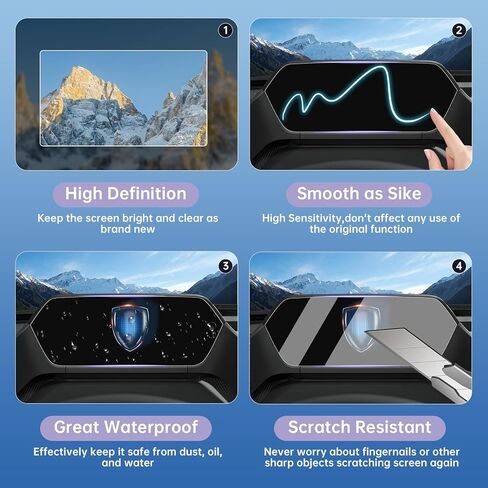 ZCLINKO 2023 Toyoat bZ4X Screen Protector Foils Dashboard Infotainment Display PET Plastic Film 2023 bZ4X Center Control Touchscreen 2023 bZ4X Protective Film 2023 Toyoat bZ4X Accessories 2Pcs in Saudi Arabia