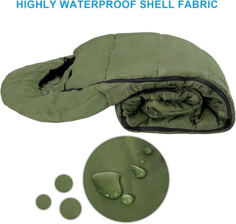 Mummy Sleeping Bag with Composite Fiber Heating Plate, Compression Sack for 3-4 Season Lightweight, Water Resistant & Warm for Camping, Hiking, Traveling and Outdoors（Power Bank NOT Included） in Kuwait