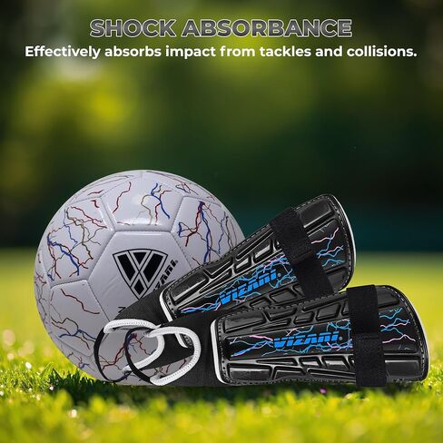 Vizari Zodiac Soccer Shin Guards | Lightweight & Durable PP Shell | Detachable Ankle Protection | Youth Soccer Shin Guards | Soccer Equipments in Saudi Arabia