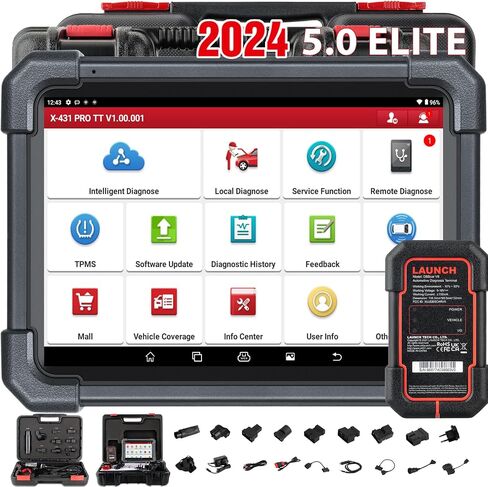2024 LAUNCH X431 PRO TT Elite OBD2 Scanner, Bidirectional Scan Tool with New DBSCar VII Connector, Full Function, CANFD DoIP, ECU Online Coding, 38+ Reset,K-ey IMMO, FCA AutoAuth,VAG Guide,Free Update in Saudi Arabia