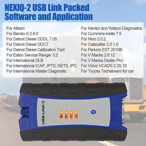 124032 Diagnostic Scanner Tool Compatible with Nexiq USB Link 2, Diesel Universal Truck Excavator Scanner Diagnosis Tool for Nexiq USB Link 2 Heavy Duty Truck in Saudi Arabia