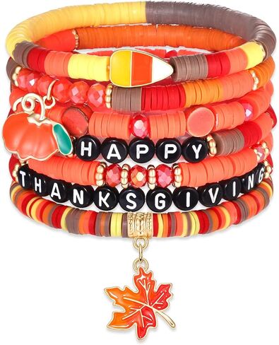 MOLOCH Surfer Heishi Bracelets For Woman Rainbow African Vinyl Beaded Bracelets Lightweight Stackable Layering Handmade Elastic Stretch Bracelet in Kuwait