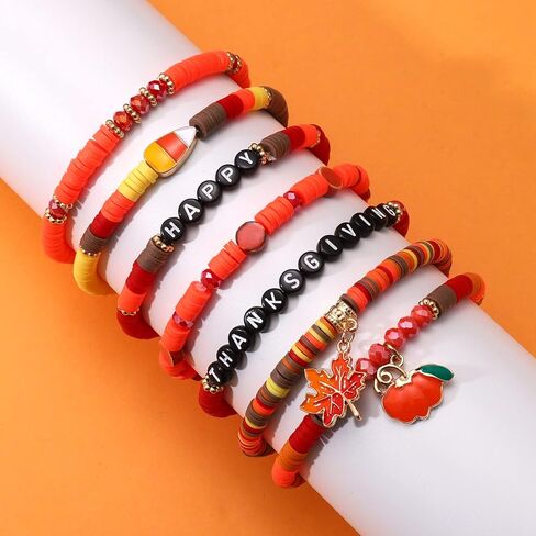 MOLOCH Surfer Heishi Bracelets For Woman Rainbow African Vinyl Beaded Bracelets Lightweight Stackable Layering Handmade Elastic Stretch Bracelet in Kuwait