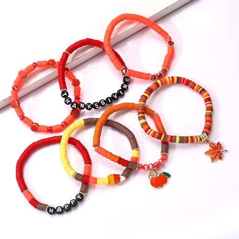 MOLOCH Surfer Heishi Bracelets For Woman Rainbow African Vinyl Beaded Bracelets Lightweight Stackable Layering Handmade Elastic Stretch Bracelet in Kuwait
