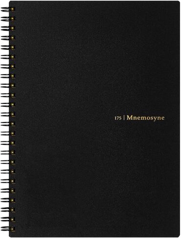 Maruman MNEMOSYNE Notebook 8.27 x 5.83 Inches (A5), 8mm ruled 24-line, 80 Sheets, Black, 1 ea. (N175) in Saudi Arabia