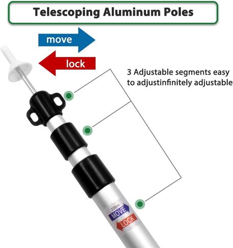 مجموعة GEERTOP مكونة من 2 عمود تصغير قابل للتعديل، أعمدة قماش القنب، قضبان الألومنيوم، أعمدة المظلة المحمولة للتخييم والتنزه وحقيبة الظهر in Kuwait