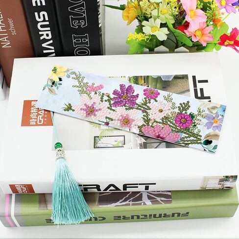pigpigboss Colorful Flower Bookmark Diamond Painting Kit 2 Pieces Diamond Painting Arts Flower Bookmark Diamond Painting Set for Adult Book Decor Bookmark Diamond Dot (21 X 6 CM) in Saudi Arabia