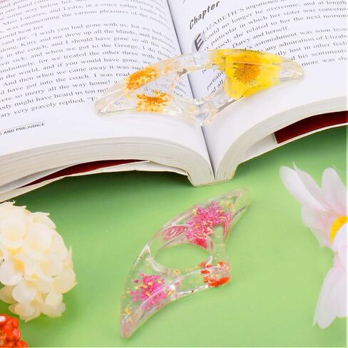 2 قطعة حامل صفحة كتاب الإبهام لمحبي الكتب، حامل صفحة كتاب الزهور المجففة، إشارات مرجعية من الراتنج، حامل صفحة وزن الكتاب in Kuwait