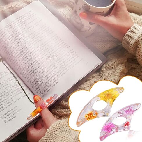 2 قطعة حامل صفحة كتاب الإبهام لمحبي الكتب، حامل صفحة كتاب الزهور المجففة، إشارات مرجعية من الراتنج، حامل صفحة وزن الكتاب in Kuwait