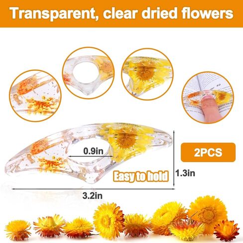 2 قطعة حامل صفحة كتاب الإبهام لمحبي الكتب، حامل صفحة كتاب الزهور المجففة، إشارات مرجعية من الراتنج، حامل صفحة وزن الكتاب in Kuwait