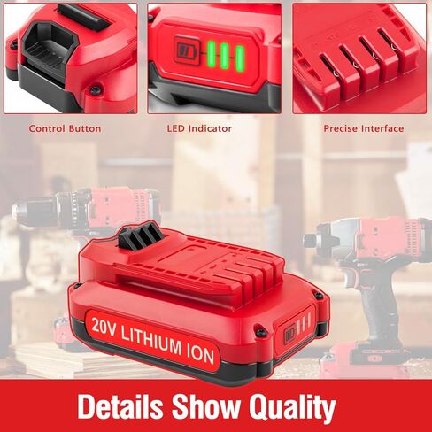 2Pack Replacement for Craftsman 20V Battery 3.5Ah CMCB202-2 V20 Lithium Ion Battery CMCB204 CMCB202 CMCB201, Compatible with V20 Range Power Tools in Saudi Arabia