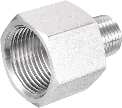 محول مخفض تركيب الأنابيب uxcell 1/2 NPT ذكر إلى M14X1.5 أنثى، من الفولاذ المقاوم للصدأ لقياس ضغط الهواء وزيت الماء in Kuwait