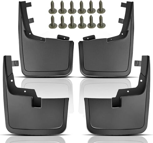 مجموعة YHTAUTO مكونة من 4 قطع من ملحقات واقيات الطين والرذاذ البديلة لسيارة Ford F-150 2015-2020 بيك اب، بدون مشاعل حاجز المصنع، أمامي وخلفي LH RH، أسود in Kuwait
