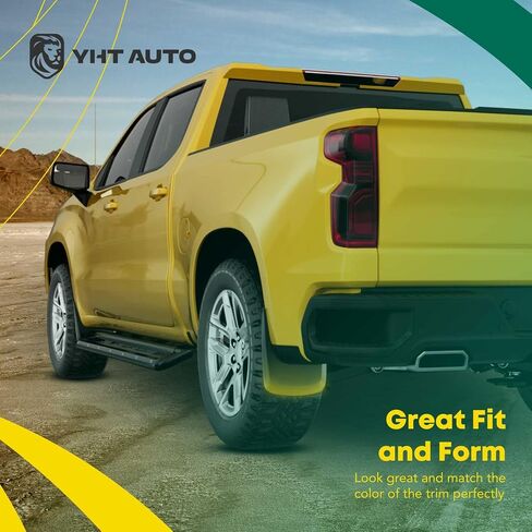 مجموعة YHTAUTO مكونة من 4 قطع من ملحقات واقيات الطين والرذاذ البديلة لسيارة Ford F-150 2015-2020 بيك اب، بدون مشاعل حاجز المصنع، أمامي وخلفي LH RH، أسود in Kuwait