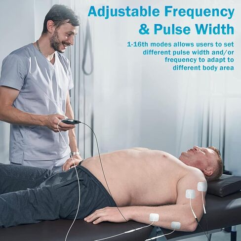 DOMAS TENS Unit Muscle Stimulator, Independent Channel TENS EMS Muscle Stimulator with Adjustable Pulse Width and Frequency in Kuwait