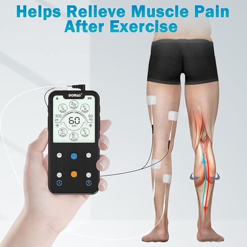 DOMAS TENS Unit Muscle Stimulator, Independent Channel TENS EMS Muscle Stimulator with Adjustable Pulse Width and Frequency in Kuwait