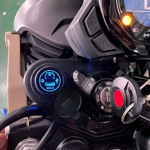 شاحن USB للدراجات النارية، 12 فولت شحن سريع 3.0 Type-c PD مجموعة منافذ USB مزدوجة متوافقة مع Honda Hunter Cub Trail 125 CT125 (2019-2022) in Saudi Arabia