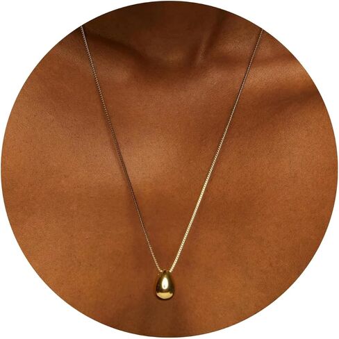 Womens Long Gold Pendant Necklace with Trendy Chain Clara Necklace - Fashionable Statement Jewelry for Women, Long Necklaces with Pendant, Gold Drop Necklace - 14K PVD Stainless Steel Hey Harper in Saudi Arabia